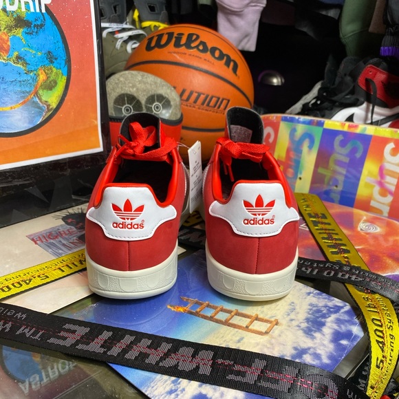 🆕 - Adidas 🇬🇧 Red Liverpool Trimm Trab - M10.5 - Picture 3 of 7